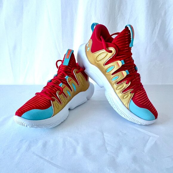 New Under Armour Flow Breakthru 4 ASG Red, Gold & White Sneakers, Size 9! - Picture 4 of 15
